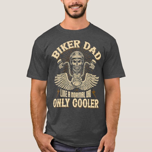 Camiseta El Día De Los Padres De Motocicleta De Biker Dad (Anverso)