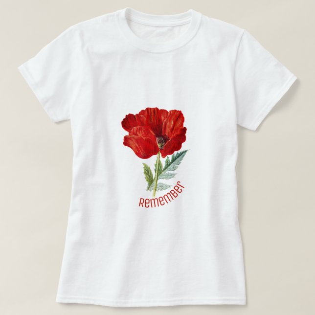 Camiseta El día de los veteranos de la amapola roja recuerd (Diseño del anverso)