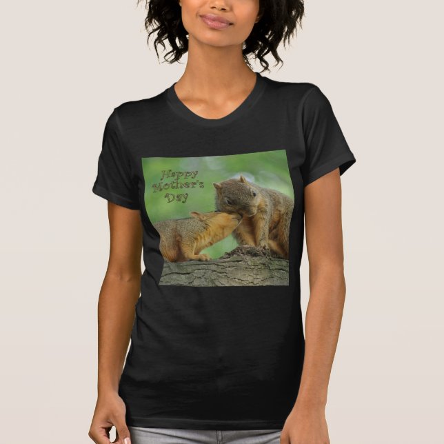 Camiseta El día de madre feliz - ardilla de la mamá y del (Anverso)