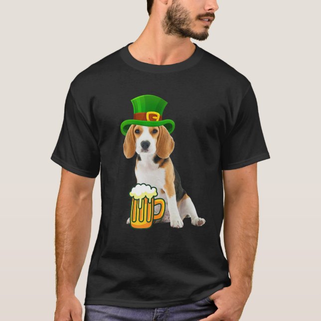 Camiseta El Día de San Patricio Beagle Funny Irlandés (Anverso)