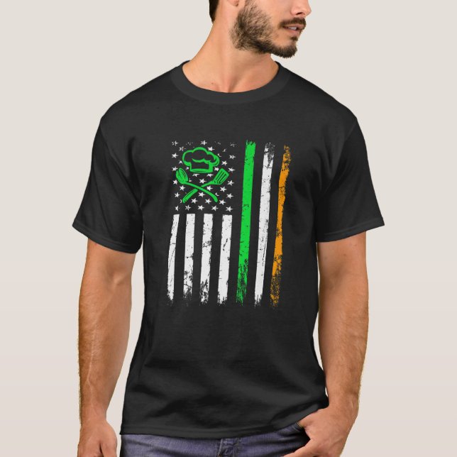 Camiseta El Día de San Patricio, la bandera irlandesa norte (Anverso)