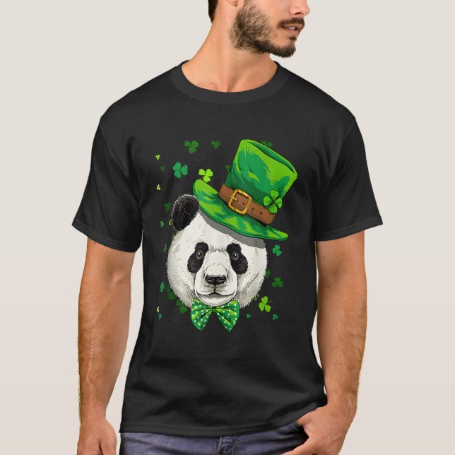 Camiseta El Día De San Patricio Leprechaun Giant Panda Bear (Anverso)