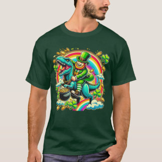 Camiseta El Día de San Patricio, Leprechaun, montando la ca