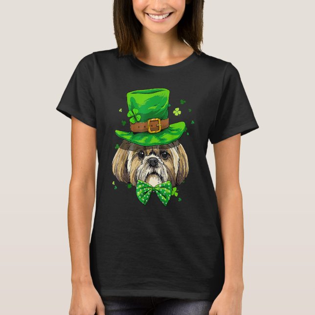 Camiseta El Día de San Patricio, Leprechaun Shamrock Shih T (Anverso)