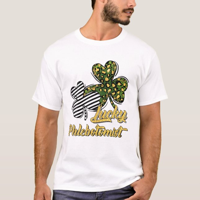 Camiseta El día de San Patricio Lucky Flebotomist Clover Sh (Anverso)