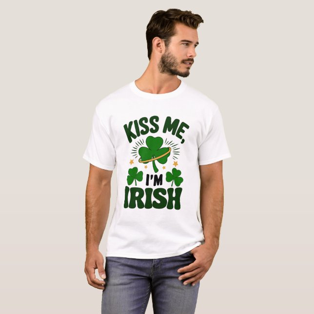 Camiseta El Día de San Patricio me besa, soy irlandés humor (Anverso completo)