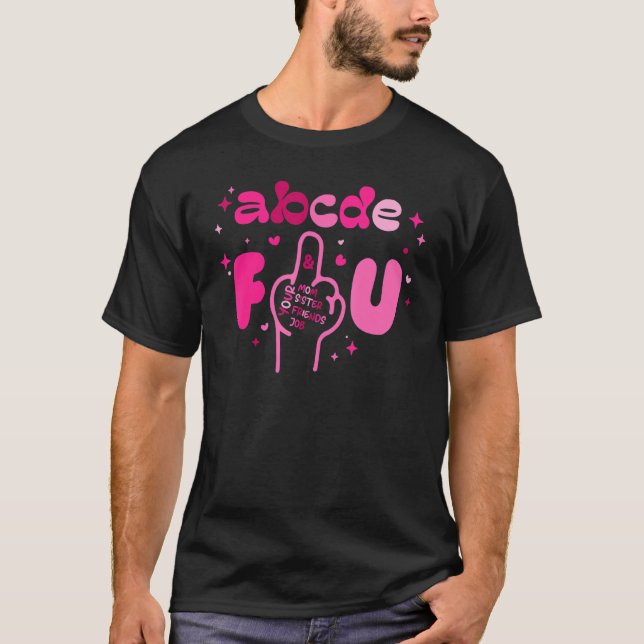 Camiseta El día de San Valentín ABCDEFU Middle Finger Heart (Anverso)