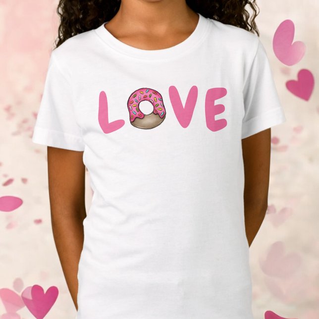 Camiseta El día de San Valentín Amor Rosa Donut Espolvorine (Subido por el creador)