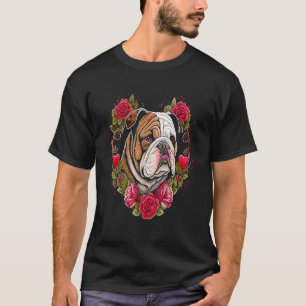 Camiseta El día de San Valentín Bulldog inglés Perro Valent