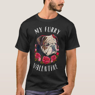 Camiseta El día de San Valentín Bulldog inglés Perro Valent
