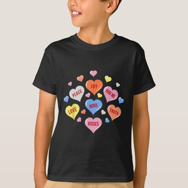 Camiseta El día de San Valentín Candy Niños Chicas Niños (Anverso)