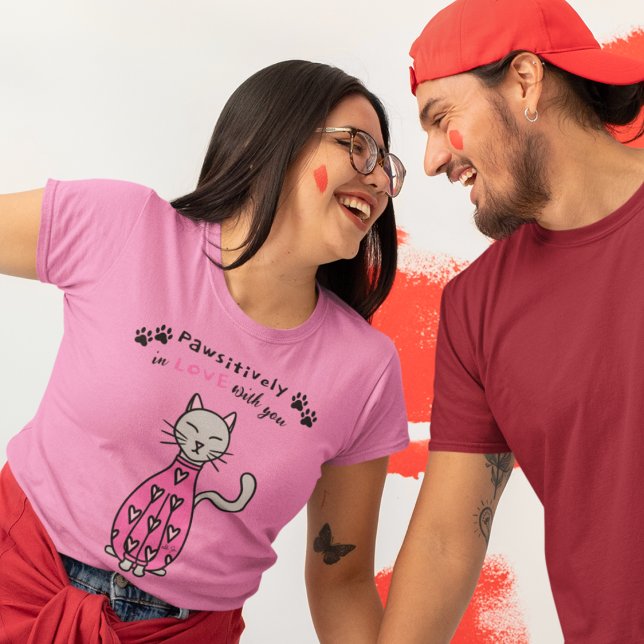 Camiseta El día de San Valentín Cat Love Heart (Subido por el creador)