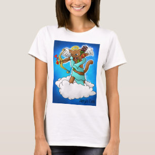 Camiseta El día de San Valentín Chocolate Brown Cupido Cat