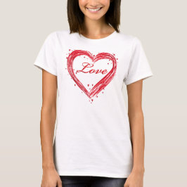 Camiseta el día de San Valentín con corazones