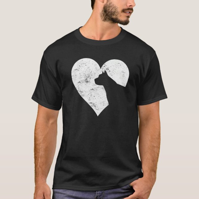 Camiseta El día de San Valentín Corazón Cute Pitbull Perro  (Anverso)