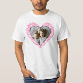 Camiseta El día de San Valentín Corazón rosado con foto