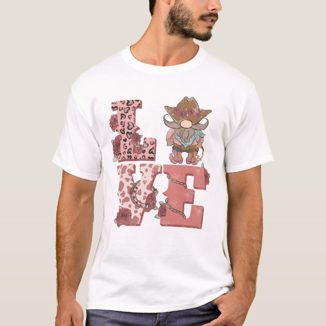Camiseta El día de San Valentín Cowboy Gnome (Anverso)