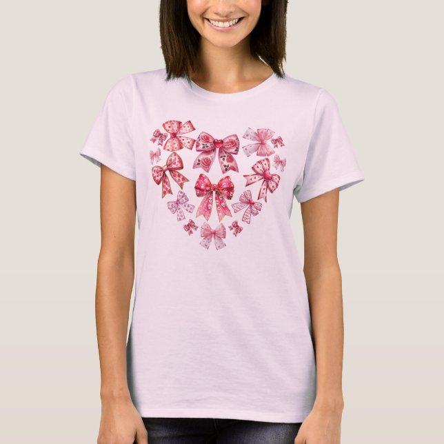 Camiseta El día de San Valentín Croquette Bow Heart (Anverso)