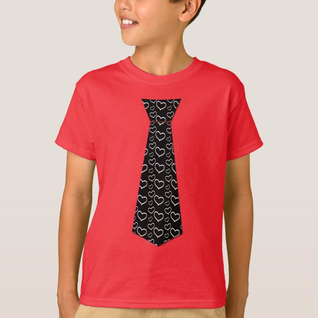 Camiseta El día de San Valentín Cute Boys Heart Necktie (Anverso)
