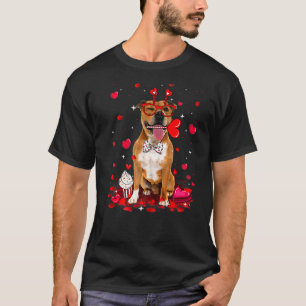 Camiseta El día de San Valentín Cute Pitbull Perro Costume 