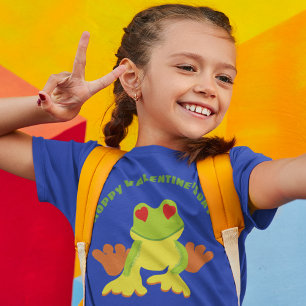 Camiseta El día de San Valentín de amapola de rana roja