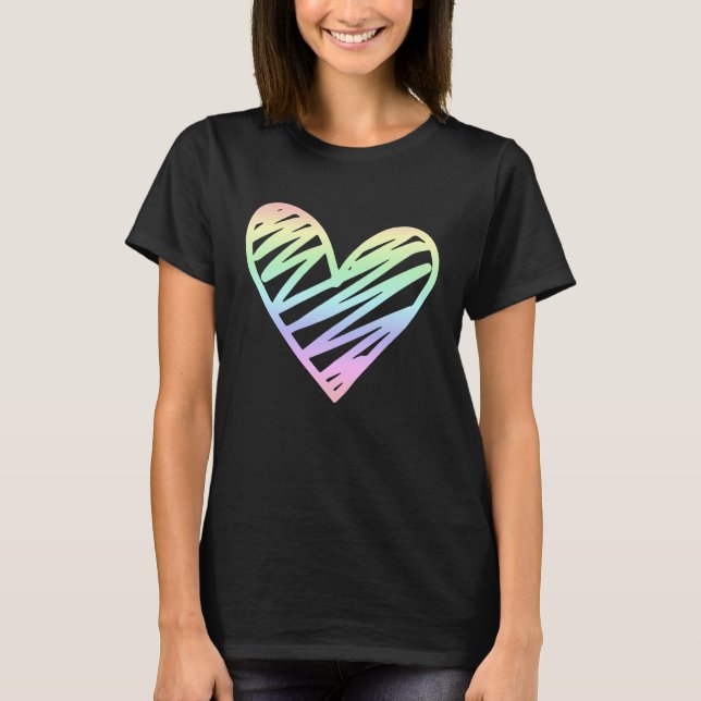 Camiseta El día de San Valentín de amor Pastel Rainbow 1 (Anverso)