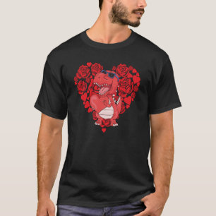 Camiseta El día de San Valentín de amor Rosas Dinosaurios n