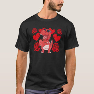 Camiseta El día de San Valentín de amor Rosas Dinosaurios n