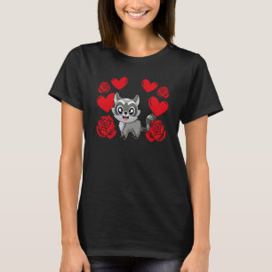 Camiseta El día de San Valentín de amor Rosas Raccoon Niños
