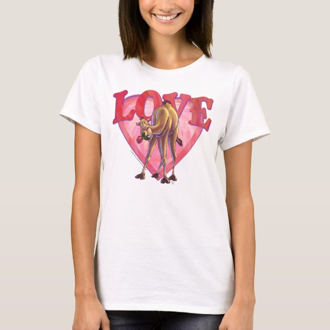 Camiseta El día de San Valentín de camello romántico (Anverso)