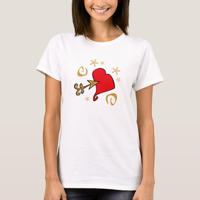 Camiseta El día de San Valentín de corazón y flech (Anverso)