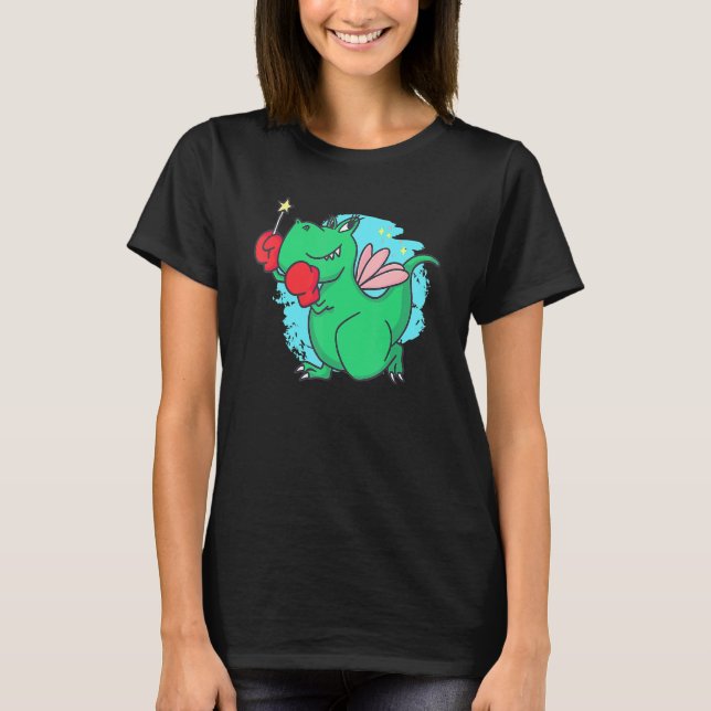 Camiseta El día de San Valentín de Dinosaurios Rex Boxer Fa (Anverso)