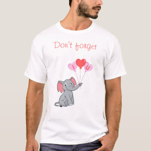 Camiseta El día de San Valentín de elefante lindo