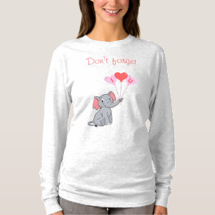 Camiseta El día de San Valentín de elefante lindo