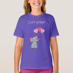 Camiseta El día de San Valentín de elefante lindo