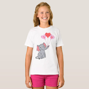 Camiseta El día de San Valentín de elefante lindo