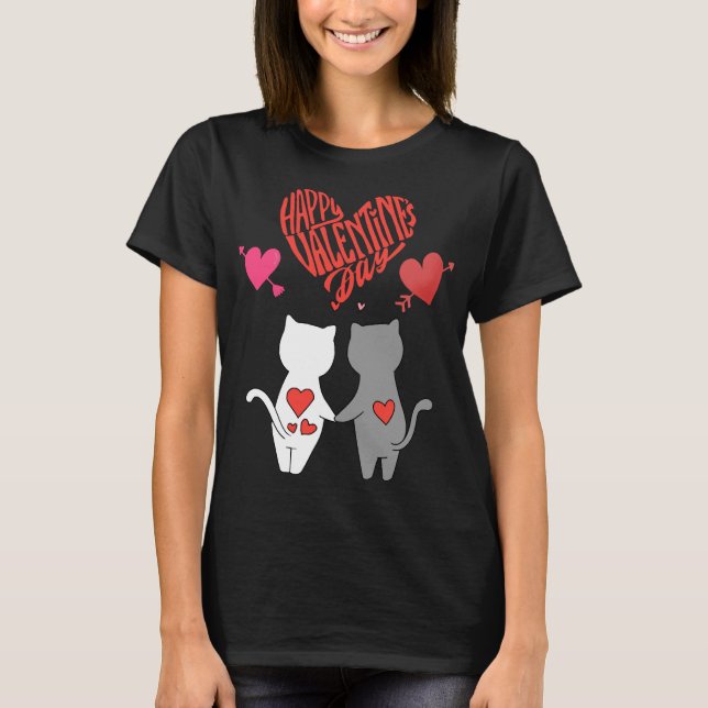 Camiseta El día de San Valentín de época Cat Kitten Kitty R (Anverso)