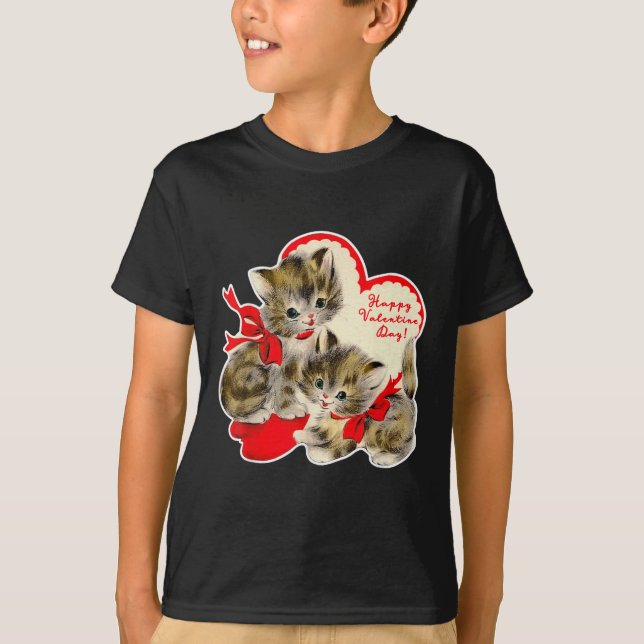 Camiseta El día de San Valentín de época Cat Kitty Kitten R (Anverso)