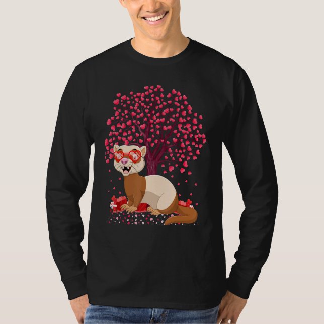 Camiseta El día de San Valentín de Ferret Animal Ferret (Anverso)