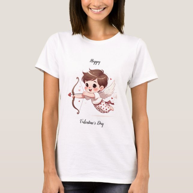 Camiseta El día de San Valentín de flecha de Cupid (Anverso)