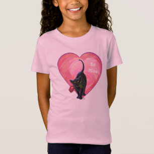 Camiseta El día de San Valentín de gato negro