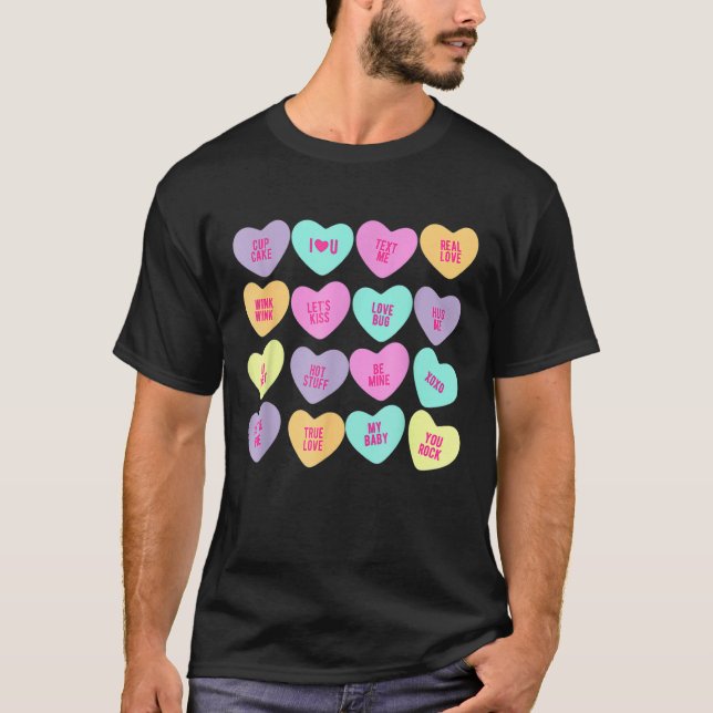 Camiseta El día de San Valentín de la golosina para hombres (Anverso)