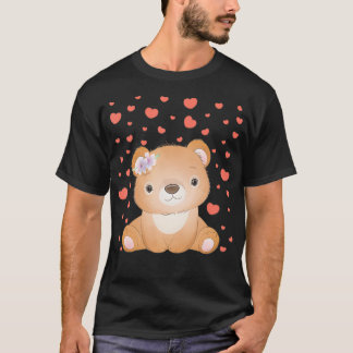 Camiseta El día de San Valentín de oso Corazón Rojo para el