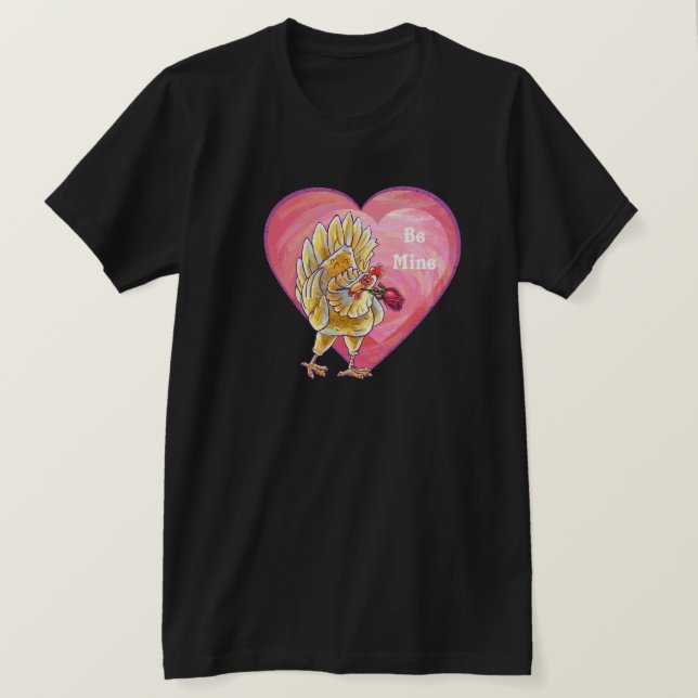 Camiseta El día de San Valentín de pollo (Anverso del diseño)