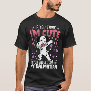 Camiseta el día de San Valentín del corazón dálmata animal