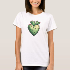 Camiseta El día de San Valentín del corazón de Cactus graci