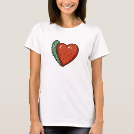 Camiseta El día de San Valentín del corazón de Cactus graci