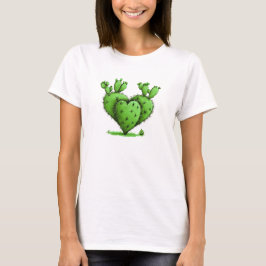 Camiseta El día de San Valentín del corazón de Cactus graci