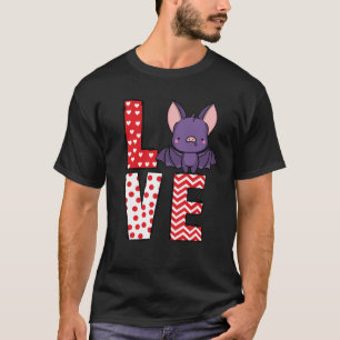 Camiseta El Día de San Valentín del murciélago ama a Valent