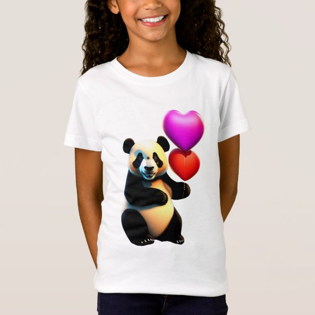 Camiseta El día de San Valentín del Panda de San Valentín y (Anverso)